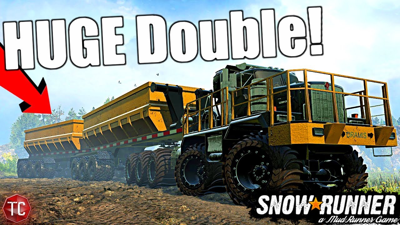 SnowRunner: NEW, HUGE KENWORTH MINING TRUCK with DOUBLE TRAILERS!