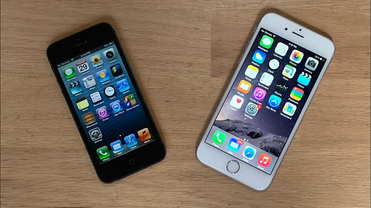 iPhone 5 on iOS 6.1.4 vs iPhone 6 on iOS 8.3