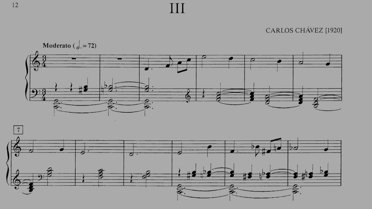 Carlos Chavez - Valses Intimatos for Piano (1919) [Score-Video]