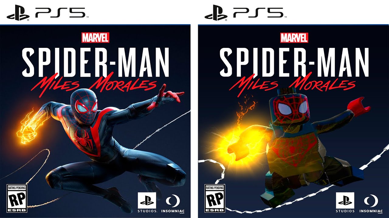 Воссоздание обложек игр в LEGO (Spider-Man: Miles Morales PS5/Ultimate/2000/The Movie/Amazing 2)