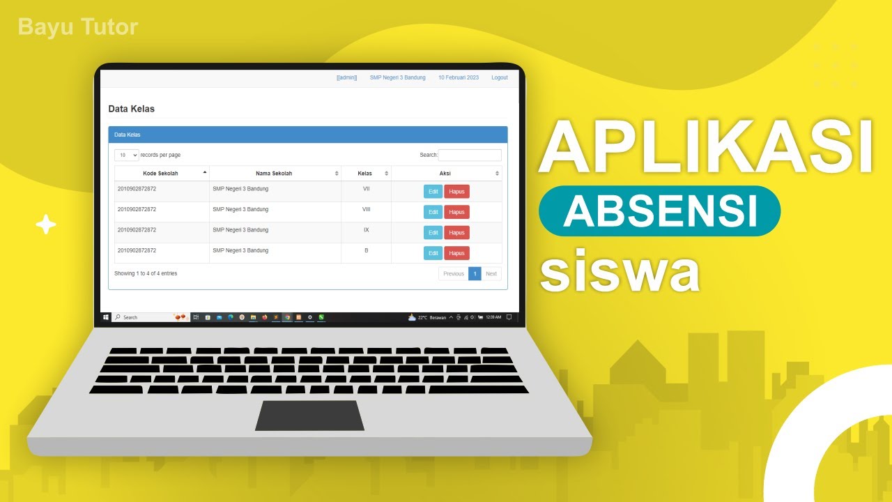 APLIKASI ABSENSI SISIWA BERBASIS WEB - PHP & MYSQL