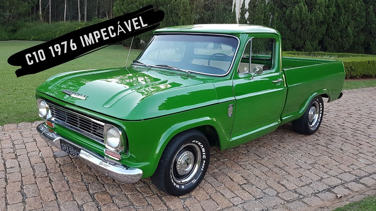 C10 Verde 1976 Original 6 cilindros 🇧🇷 Chevrolet Placa Preta Impecável