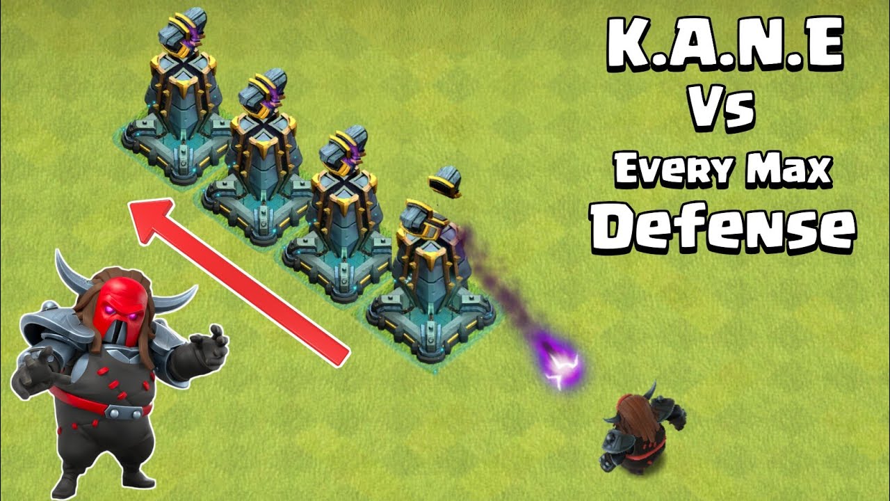 K.A.N.E vs Every Max Level Defenses | Clash of Clans