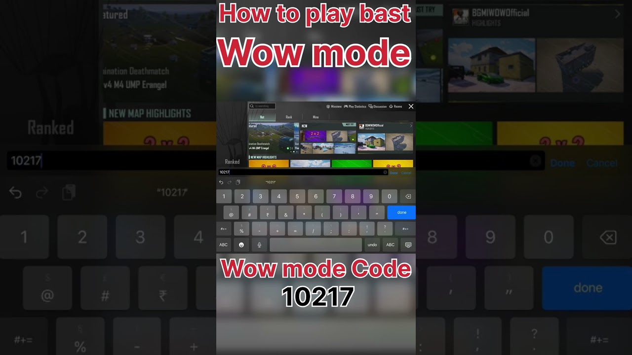 How to play bast wow mode||wow mode code 10217#wow#bgmi #pubg#pubgmobile #youtubeshort#viral#shorts
