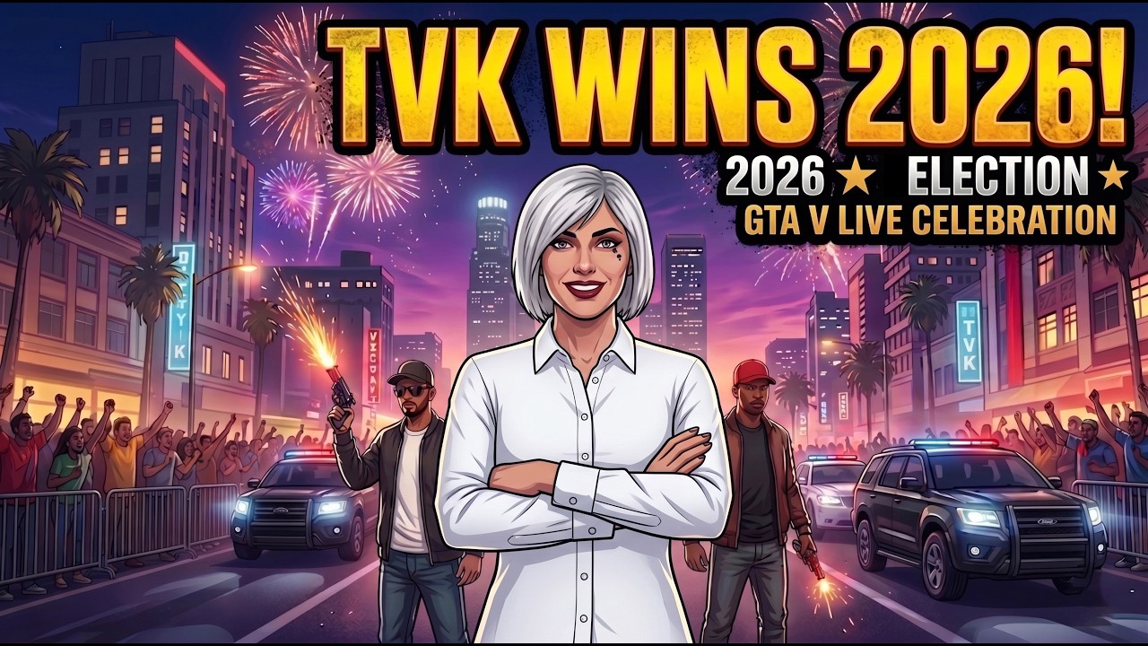 TVK WINS 2026! 🏆 GTA V Live Election Victory Celebration | Massive Los Santos Parade