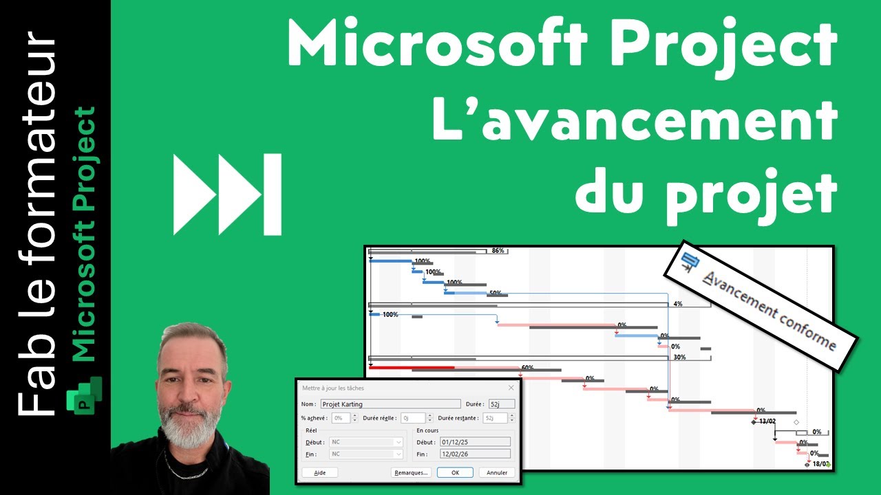 Microsoft Project - L'avancement du projet, ou comment mieux suivre l'évolution de votre projet