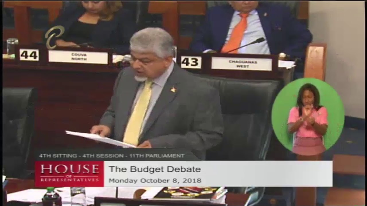 Clip 5 of 11    Dr  Bhoe Tewarie responds to Budget 2019 in Parliament on Oct 8 2018