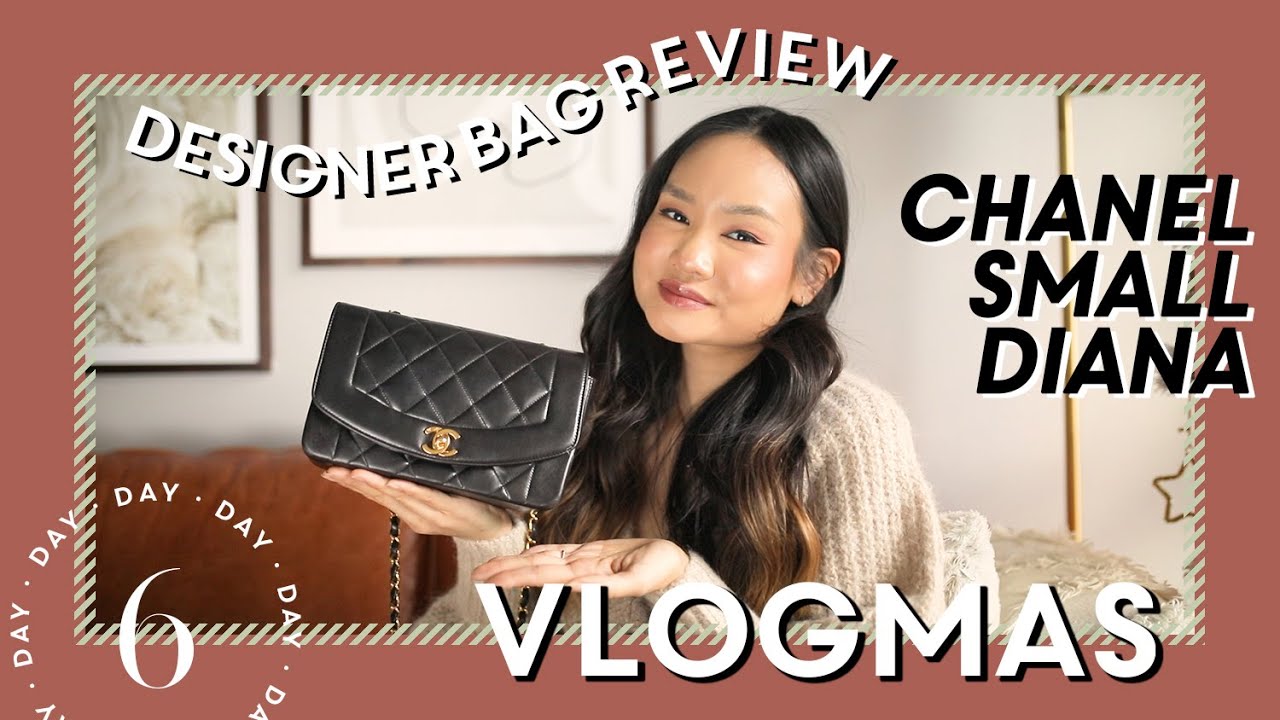 DESIGNER HANDBAG REVIEW - Chanel Small Lambskin Diana (Vlogmas 6) | Victoria Hui