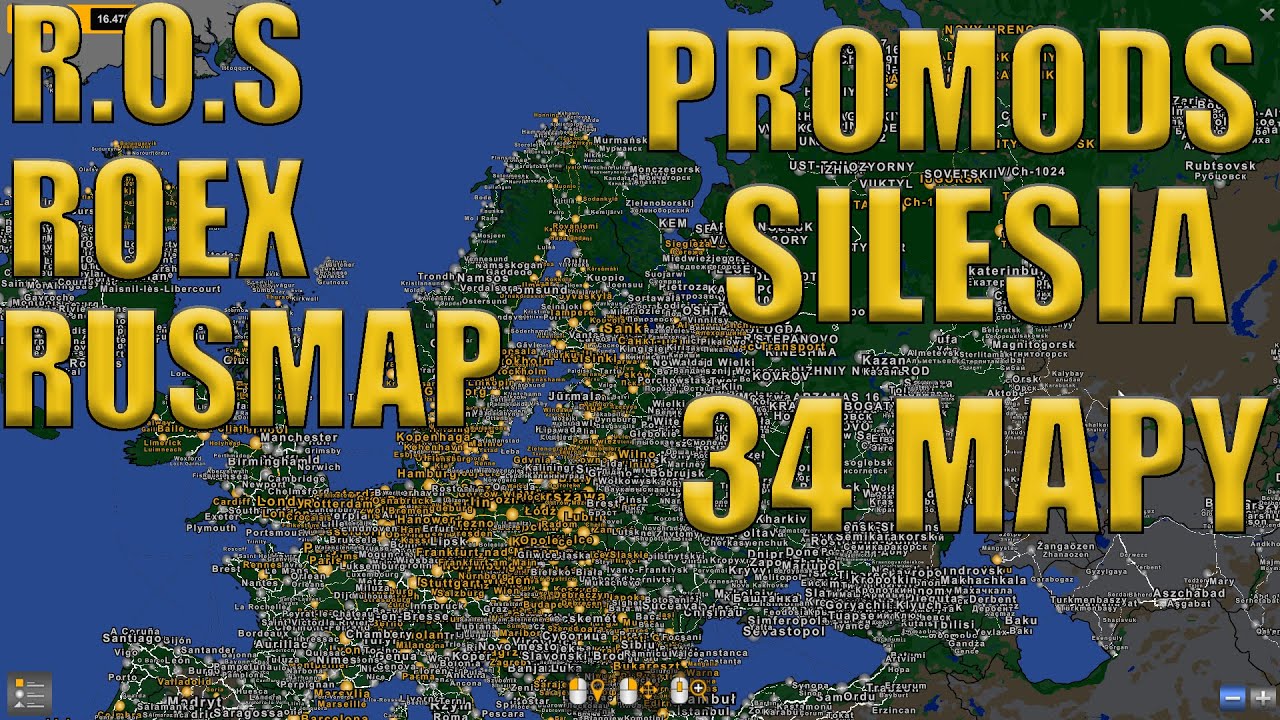 ETS2 1.47: Połączenie -Promods,Poland Rebuilding, R.O.S,Grand Utopia, ROEX,RusMap |34 mapy|