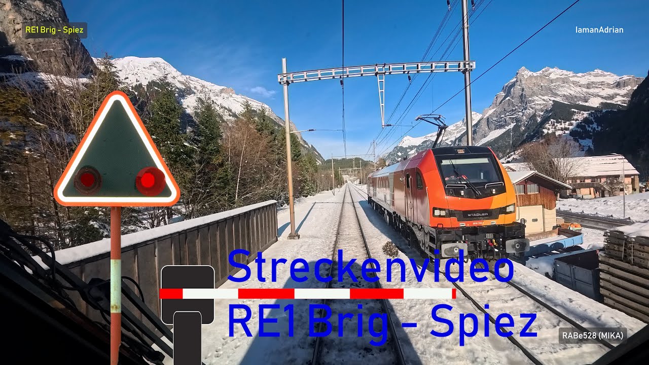 Führerstandsmitfahrt / Cab ride RE1 Brig - Spiez 🚃 BLS RABe528 MIKA ☀️