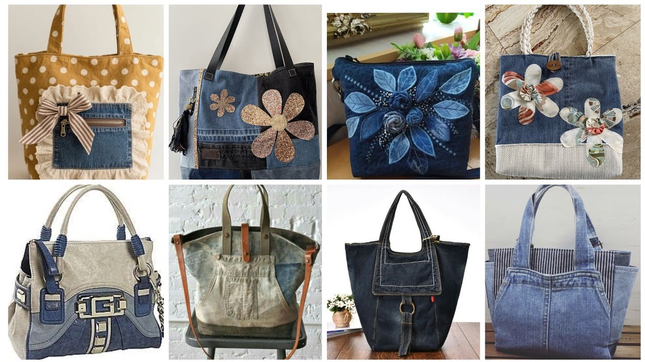 Most beautiful denim jeans bags purse ideas 