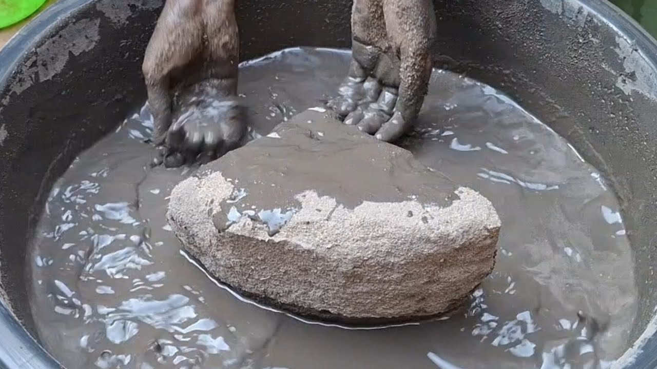Volcano Dusty Black Sand Cement Chunks Relaxing Water 💦💦💦Crumbling 