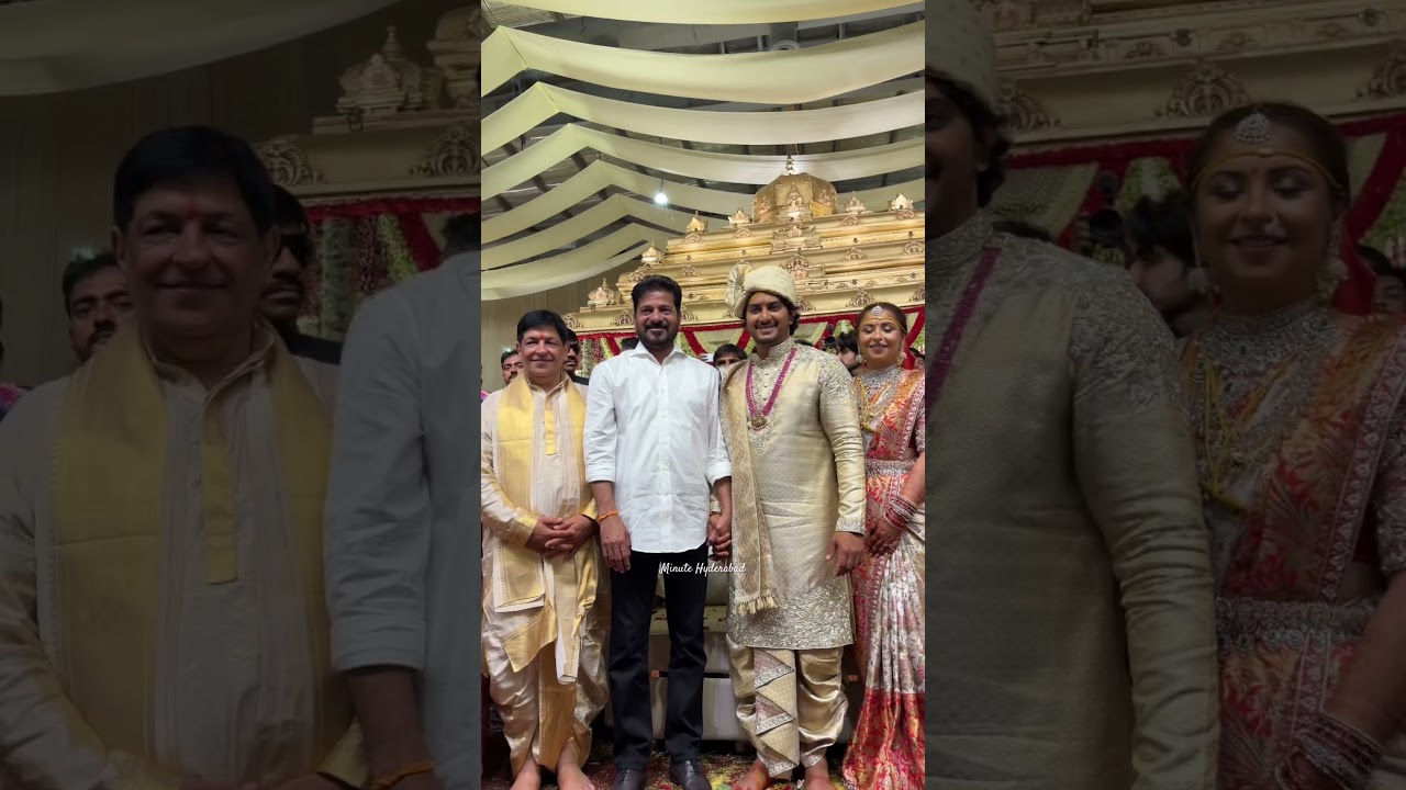 CM Revanth Reddy Attended Deputy CM Bhatti Vikramarka's Son Marriage #cmrevanthreddy #bhattivikra...
