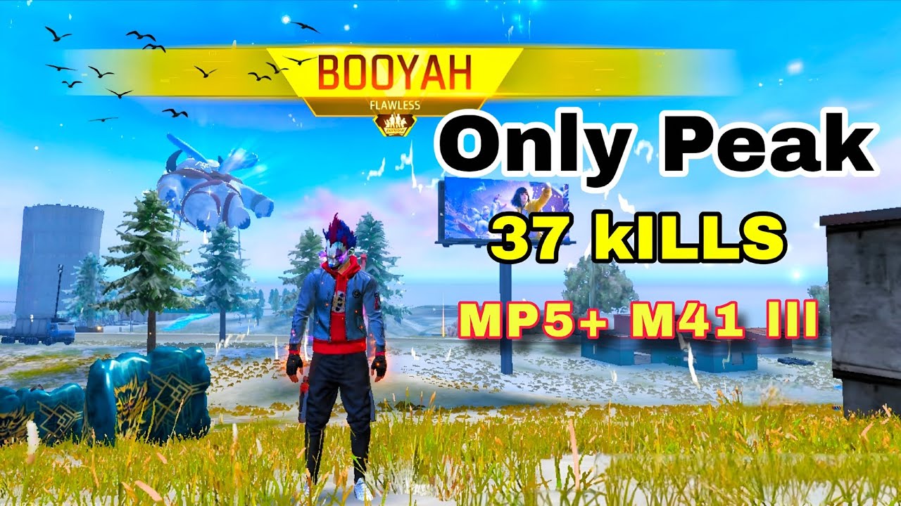 37 kILLS 😧 | Only Peak 🗺️ | MP5 + M41ll  ⚡| Free Fire In 📲