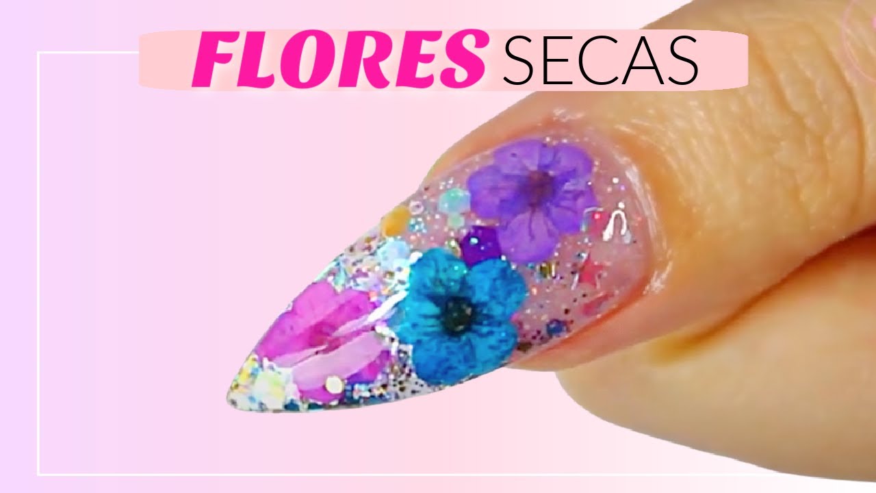 Cómo Hacer Uñas Con FLORES SECAS REALES y Escarcha!