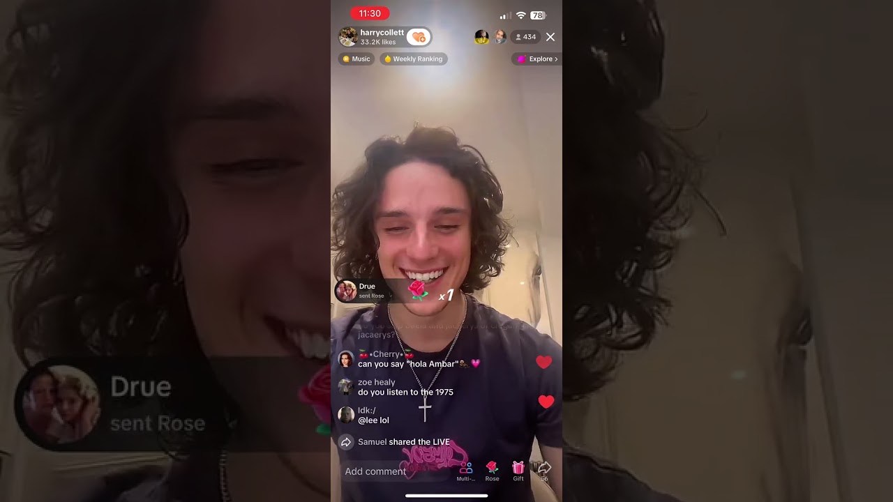 Harry Collett TikTok Live part 2 (not my video)