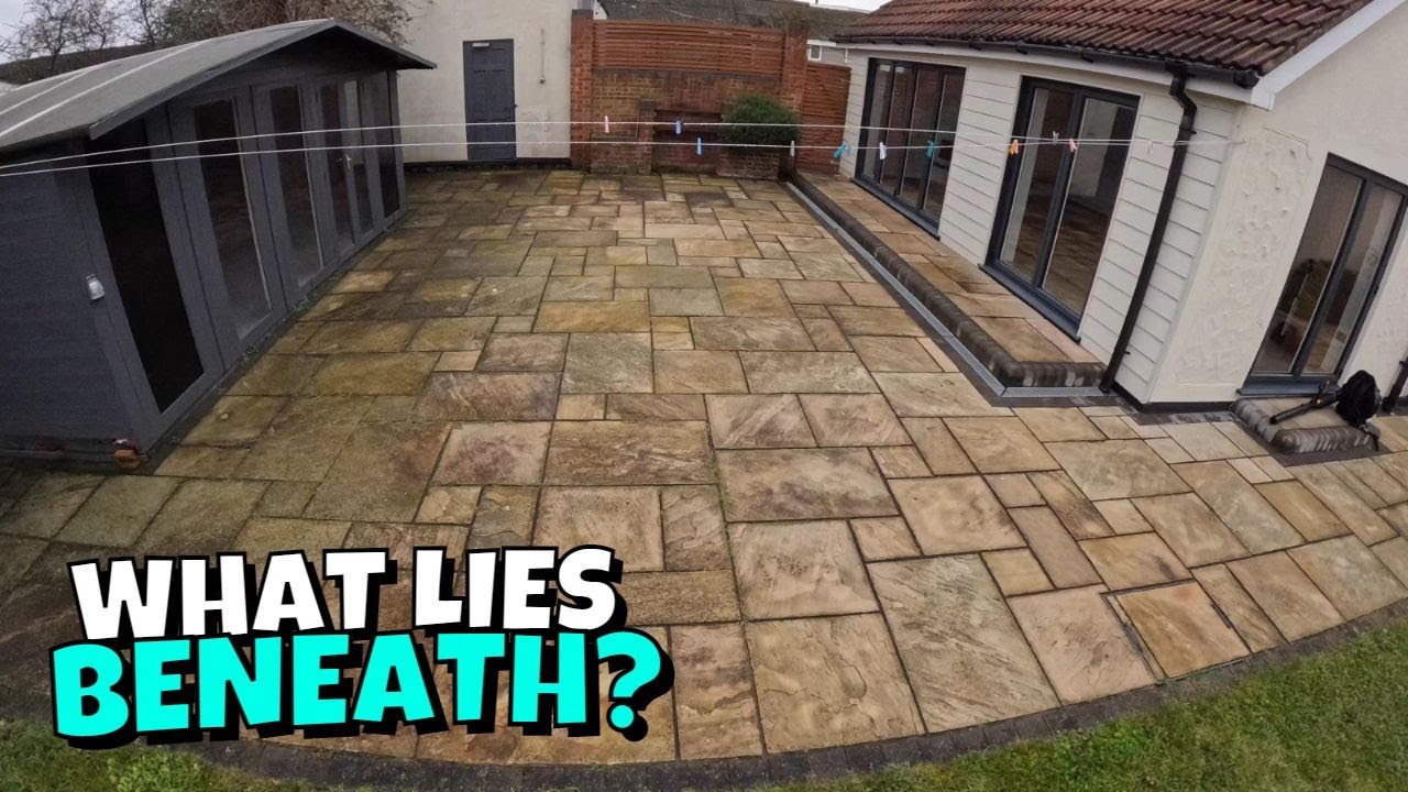 COOL TRANSFORMATION! Large Indian Sandstone Patio Restored Hot PRESSURE WASHING and SOFT WASHING