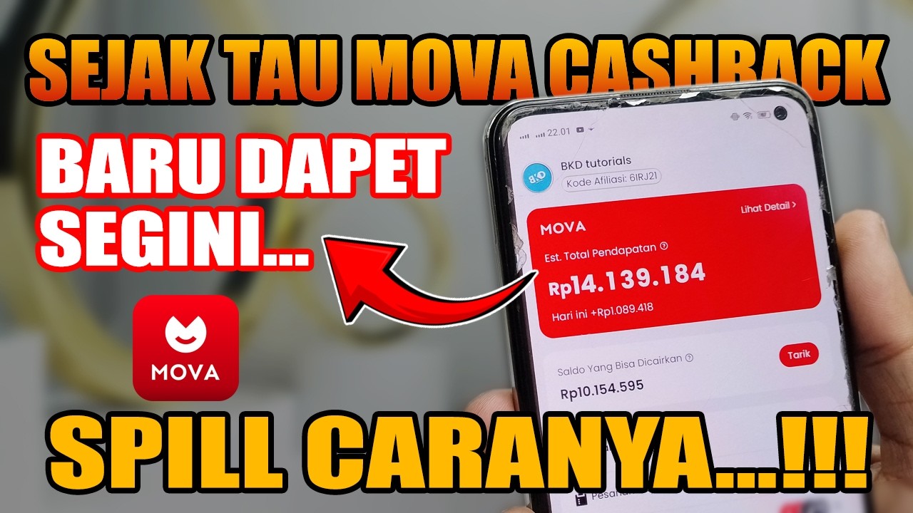 Cara Cepat Menghasilkan Uang Di Aplikasi MOVA CashBack | BKD tutorials MOVA Affiliate Untuk Pemula