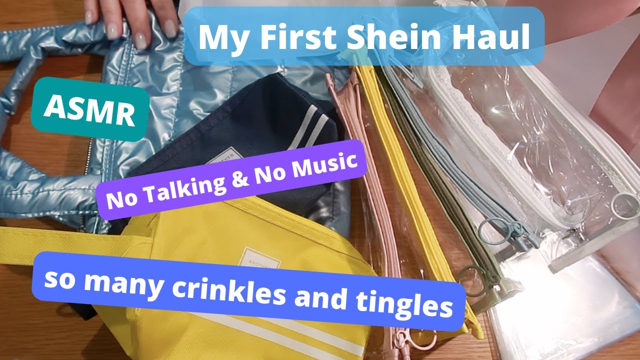ASMR My first Shein haul. So many crinkles & tingles! No talking. No music. Just crinkles galore!