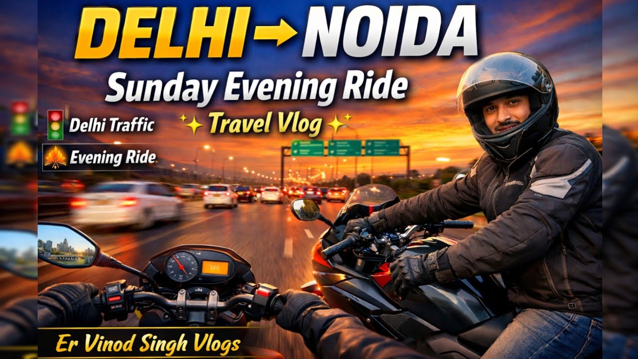 Sunday Evening Ride | Delhi to Noida Bike Travel Vlog | Delhi Traffic | Er Vinod Singh Vlogs