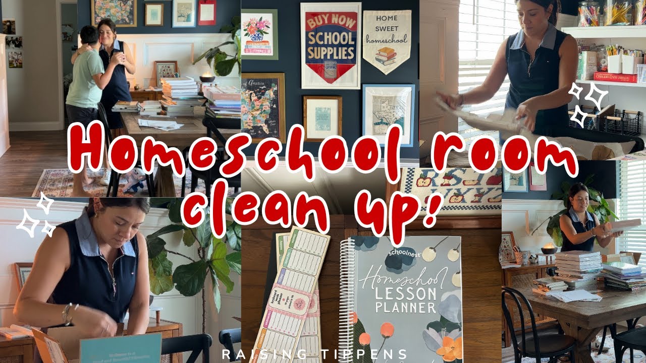 Homeschool room, clean with me! 📚✨ Getting ready for a new homeschool year 🍎 #cleanwithme 