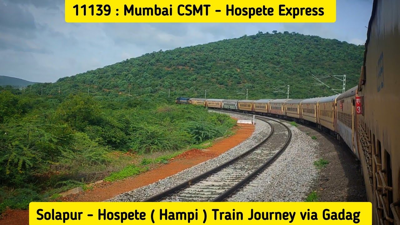 Solapur - Hospete ( Hampi ) train journey in Mumbai - Hospete Express via Solapur