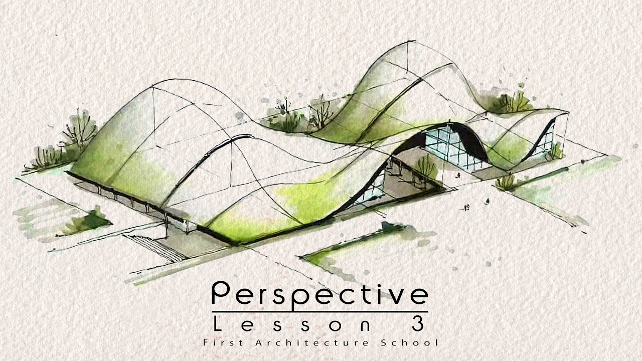 Tutorials for how to draw in perspective from scratch - lesson 3-  Surfaces in perspective