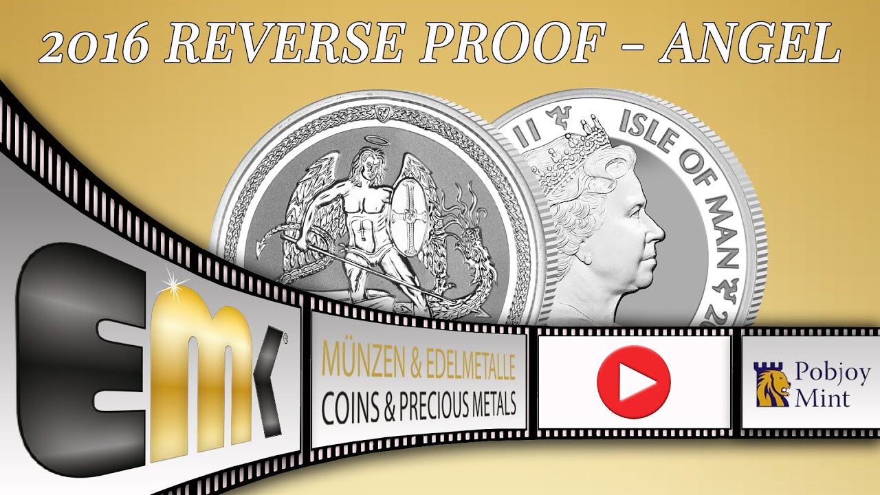 Isle of Man 1 Oz Silver Archangel St. Michael Reverse Proof Coin 2016