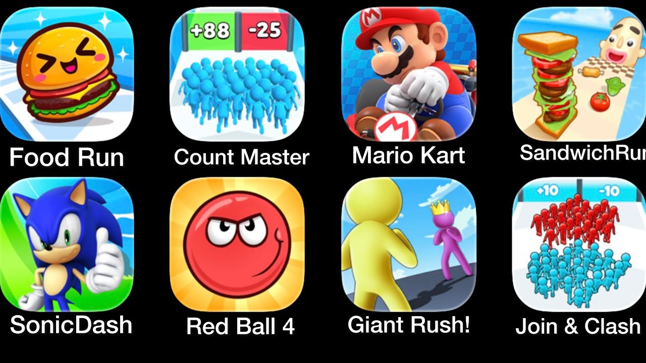 Mario kart & Red Ball 4 count master SonicDash Gameplay 