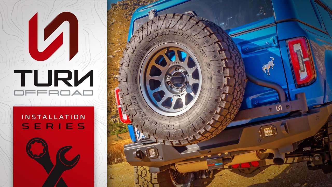 Turn Offroad RB4-M1 2021+ Ford Bronco Rear Bumper w/ Swing Away Tire Carrier Install Video