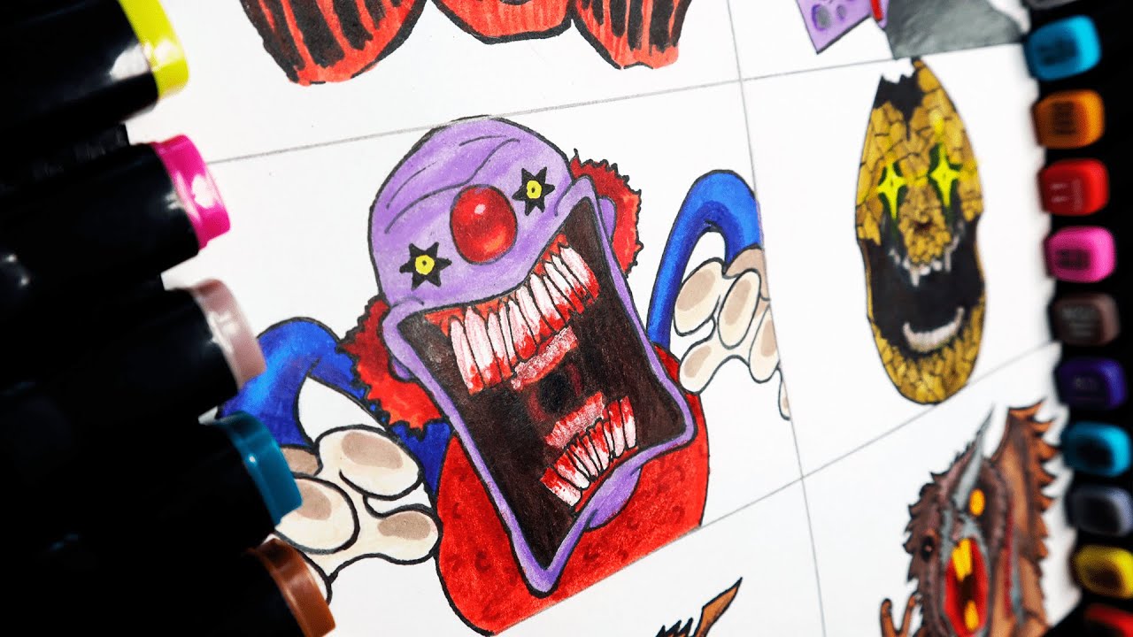 Drawing One Night at Flumpty's characters (Jumpscares)