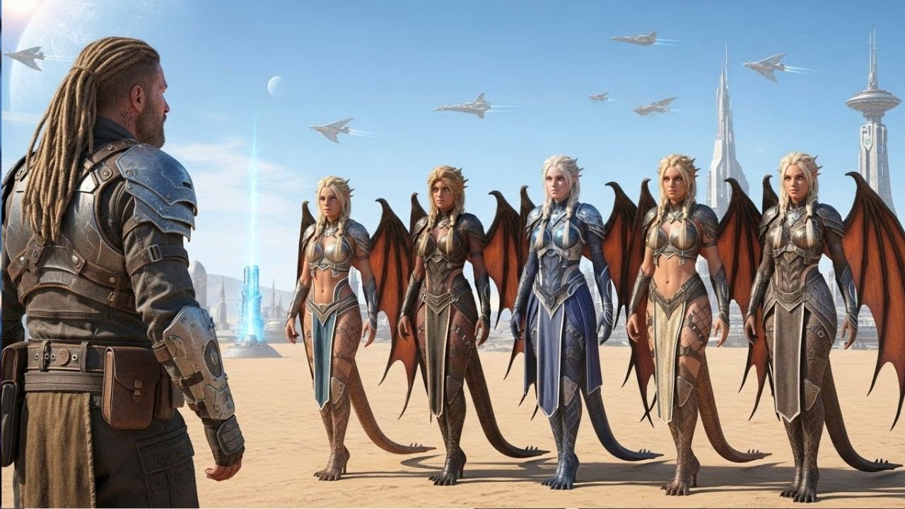 Un Veterano Humano Vivía Solo… Hasta Que Cinco Dragones Viudas Llegaron a Su Cúpula