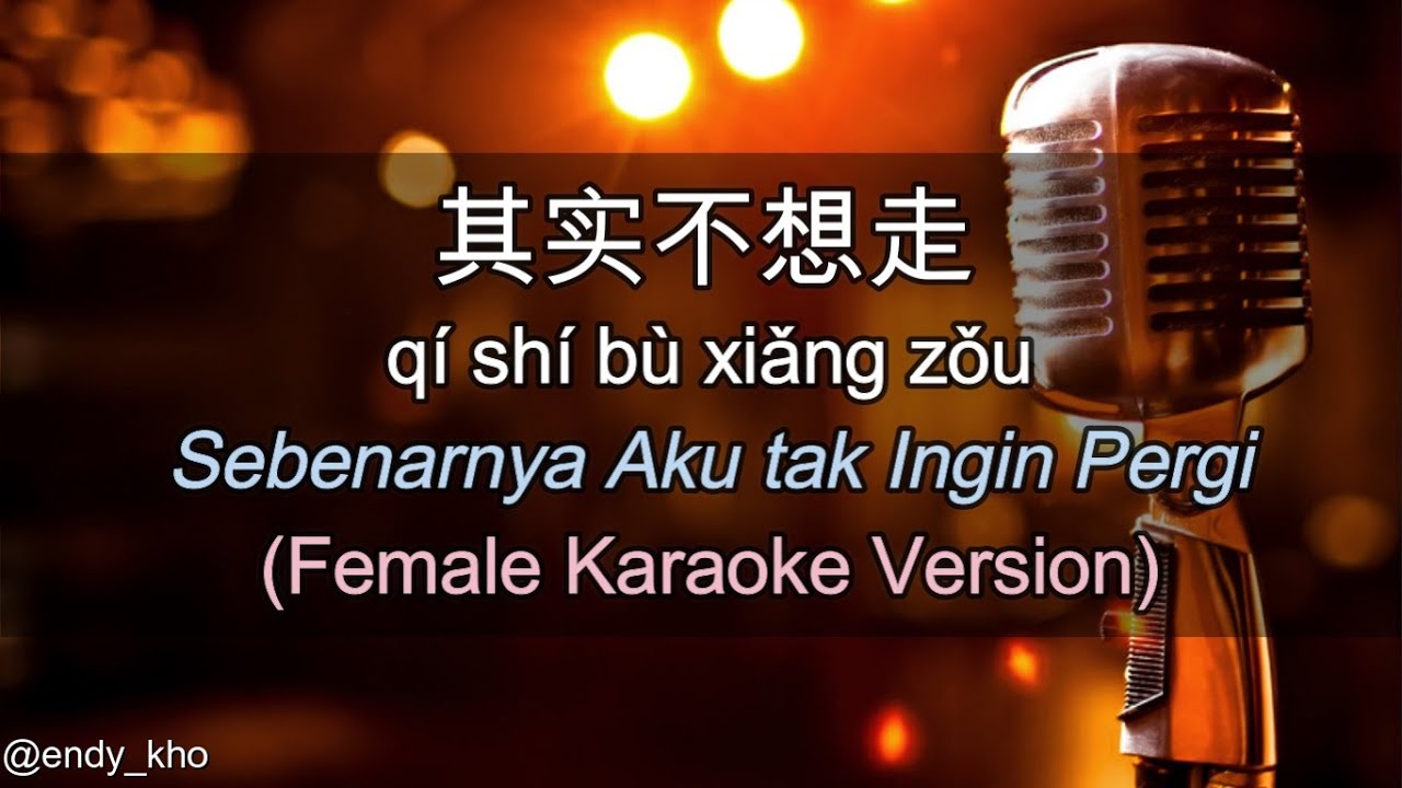Qi Shi Bu Xiang Zou 其实不想走 - Emil Chou 周华健 ] 伴奏 KTV Karaoke Female Key pinyin lyric dan Terjemahan