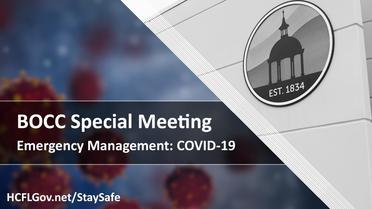 BOCC Special Meeting: Emergency Management for COVID-19 - 08.13.2020