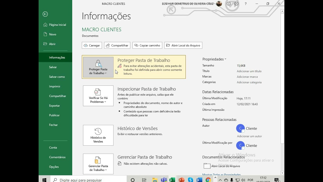 PROTEGENDO SOMENTE LEITURA Excel 2019