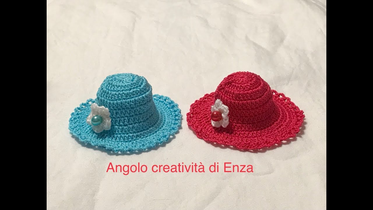 Cappellino bomboniera all'uncinetto facile/Crochet hat/Sombrero de ganchillo