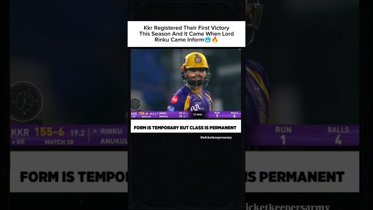Rinku Singh's 53 runs knock under pressure gives their first win to KKR in this IPL 2026 🔥