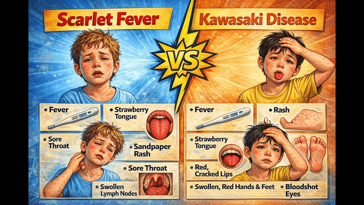 Scarlet Fever vs Kawasaki Disease