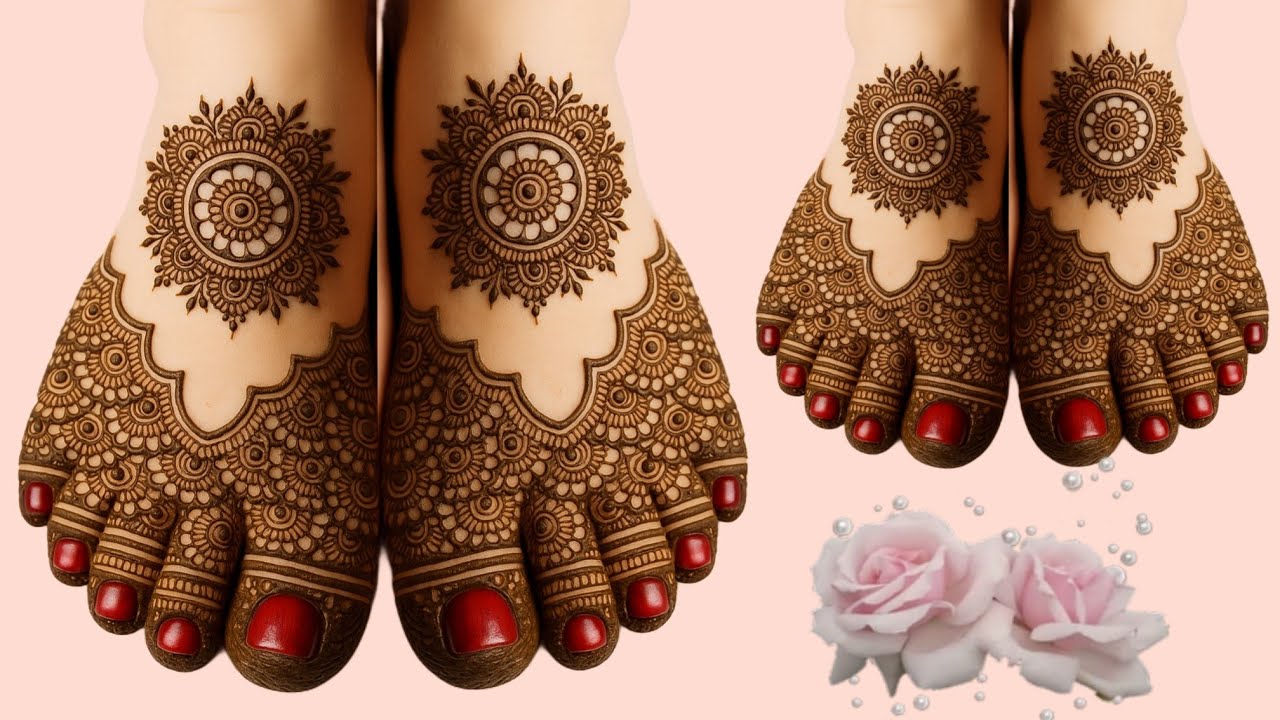 New Bridal Feet Mehndi Design | Foot Mehndi Design | Pairon Ki Mehandi Ka Design | Easy Leg Mehndi