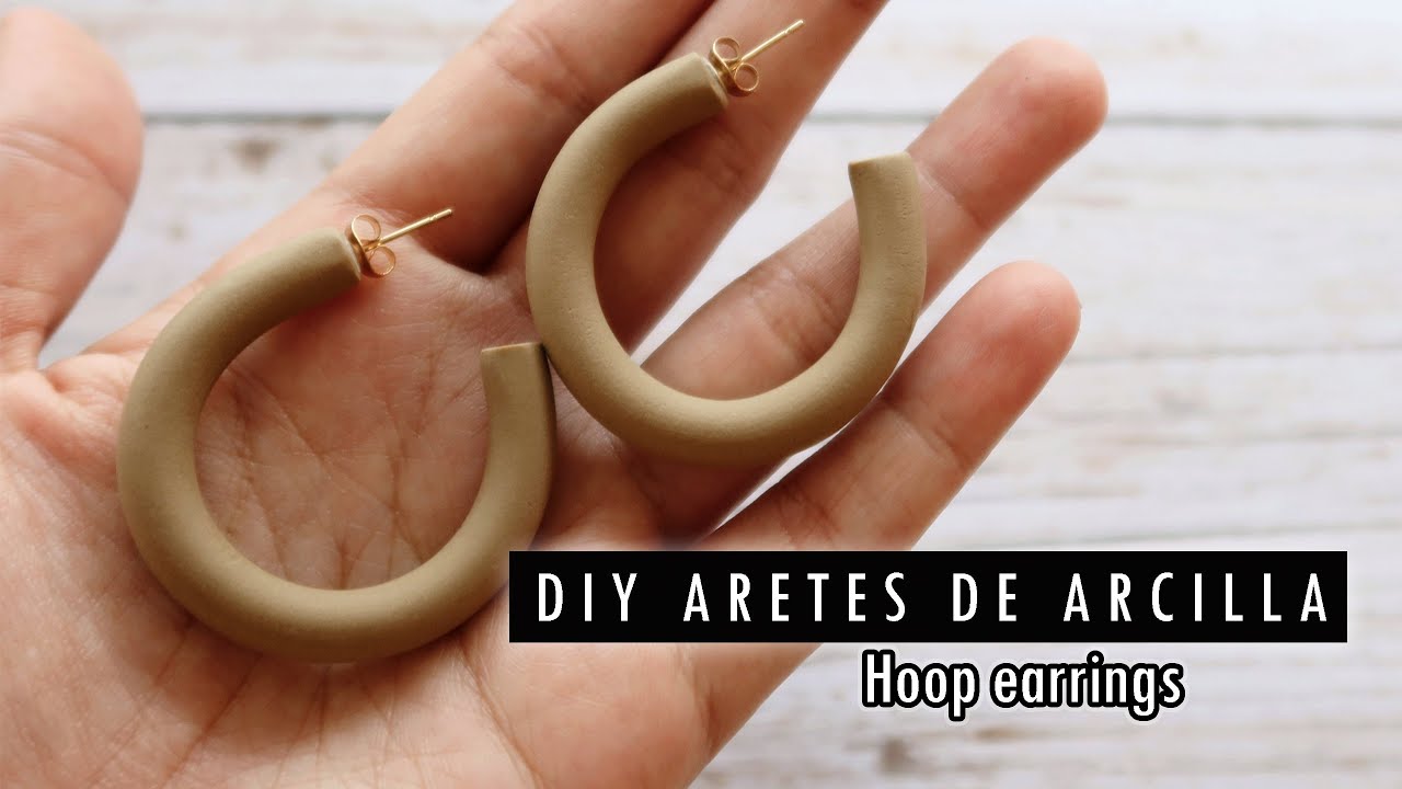 DIY aretes de arcilla polimérica en forma de aros / clay hoop earrings