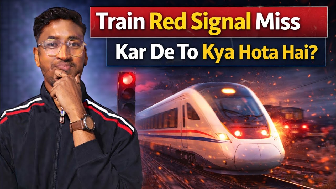 Agar train red signal miss kar de to 😱 #railway #education #new  