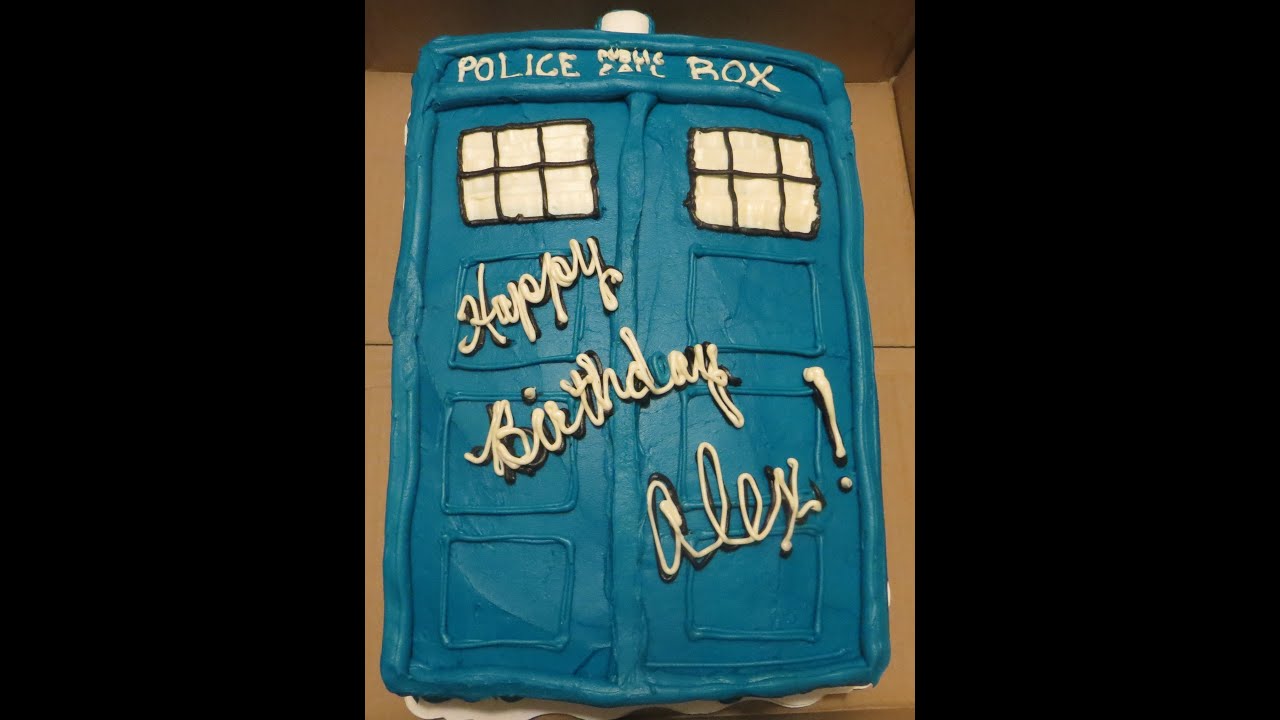 Simple Doctor Who Tardis Cake
