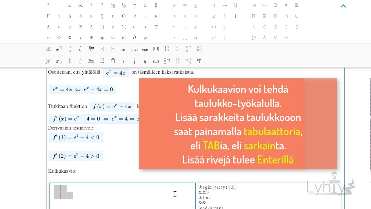 Kulkukaavio Abitti-editorilla