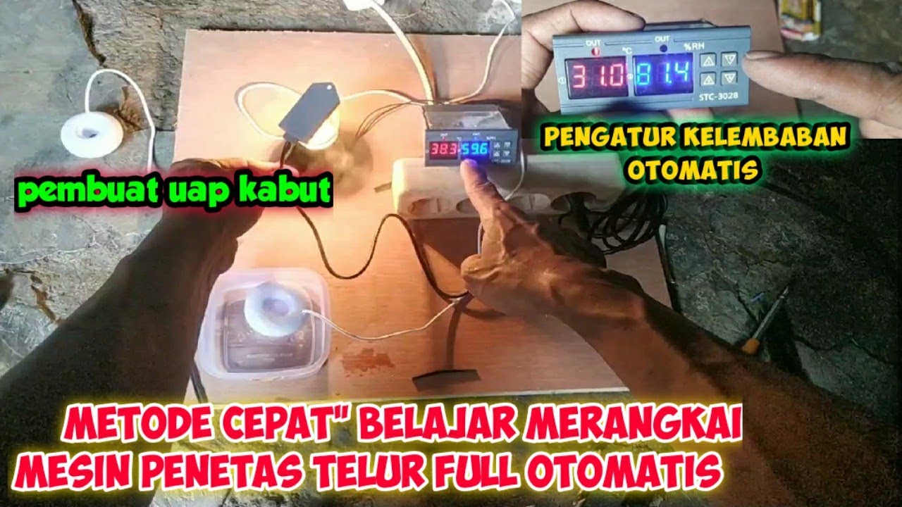 tutorial pasang alat pelembab stc 3028 & mist maker untuk pelembab mesin penetas telur full otomatis