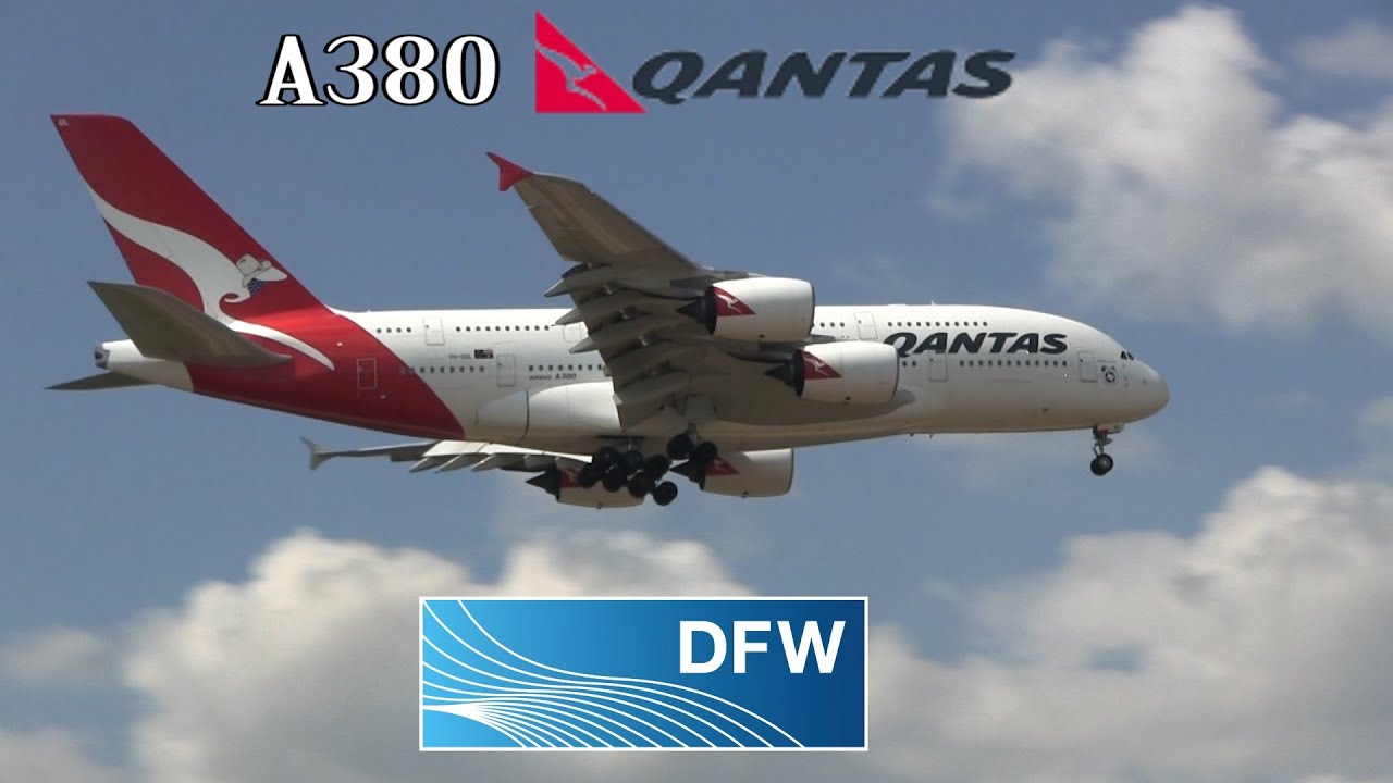 QANTAS A380 Maiden Flight to DFW Airport