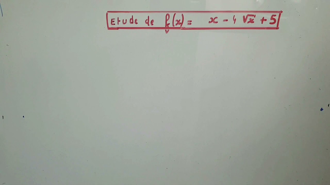 Etude complète d'une fonction racine carrée (dérivation + tableau de variation + limite + graphe)