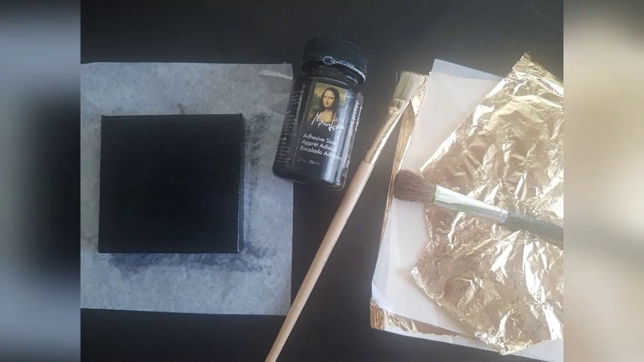 Applying Gold Leaf To Canvas - part 2 adhesive and gold leaf