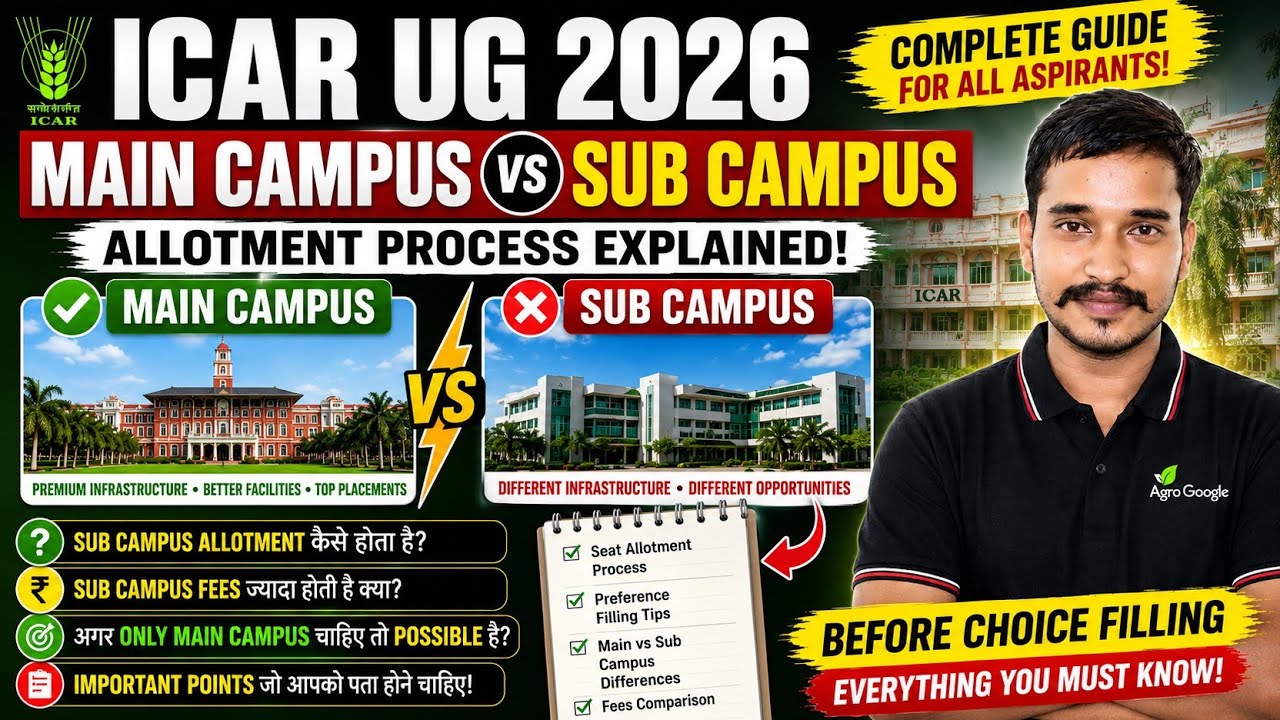 🔥 Sirf Main Campus Chahiye? ICAR UG 2026 Counselling secret reveal 🤫 jaldi dekho 😱 