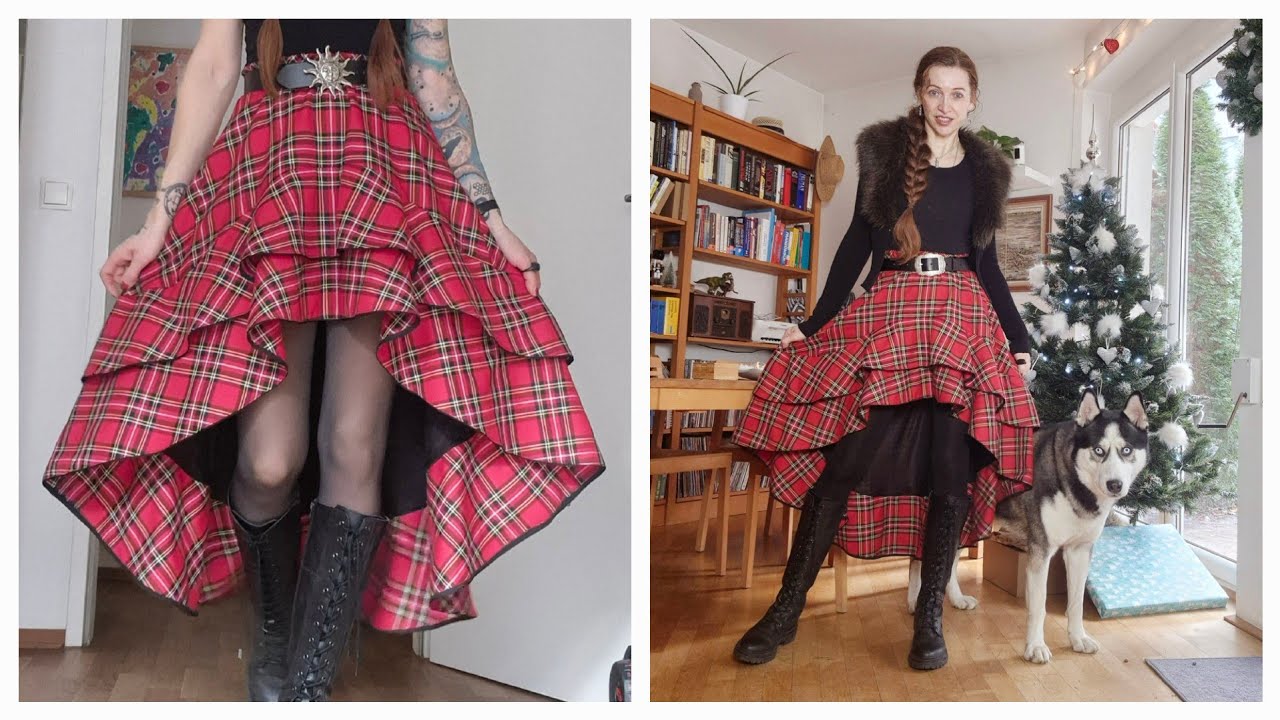 DIY Steampunk Inspired Tartan Skirt With Sewing Pattern