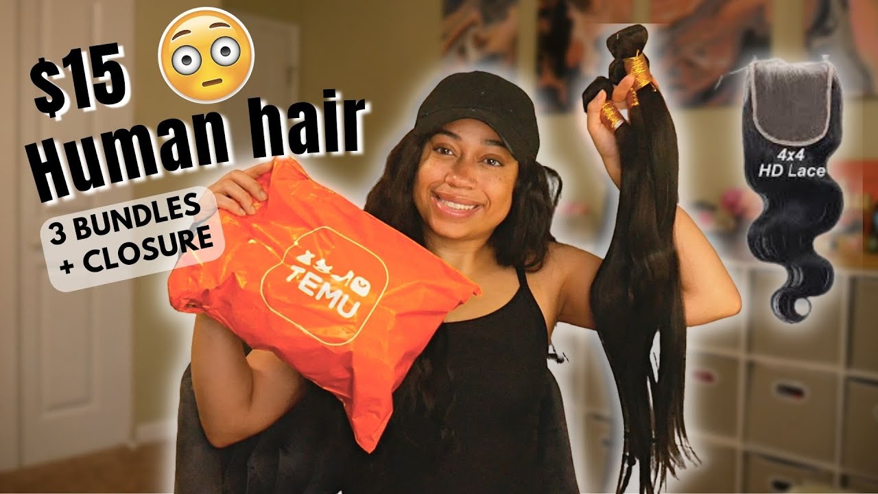 TEMU HUMAN HAIR BUNDLES + CLOSURE REVIEW | SHOCKNG |